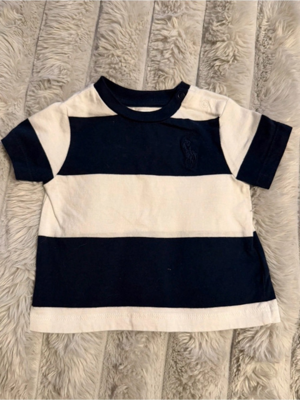 Ralph Lauren Navy & White Striped Short Sleeve Tee